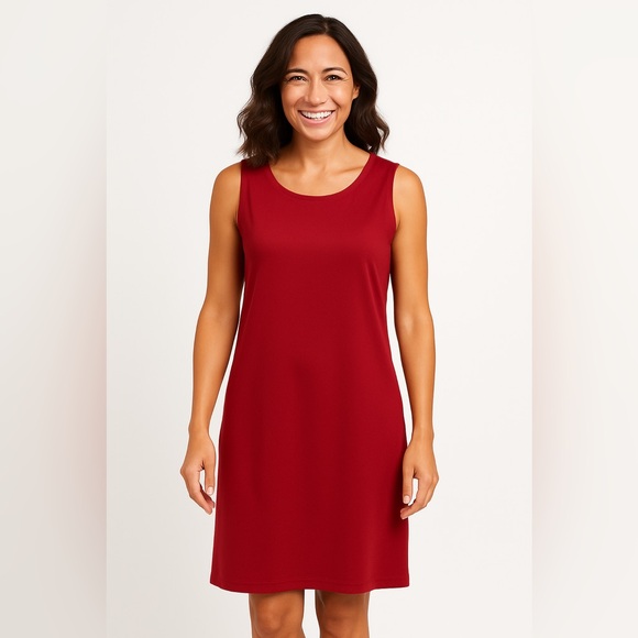 J. Jill Dresses & Skirts - J.Jill Red Pima Cotton Blend Sleeveless Shift Dress – Size Large